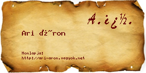 Ari Áron névjegykártya